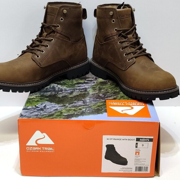 Ozark Trail Range Mountain Leather Boots Men's Size 9 Genuine Leather Upper NIB - Picture 5 of 12